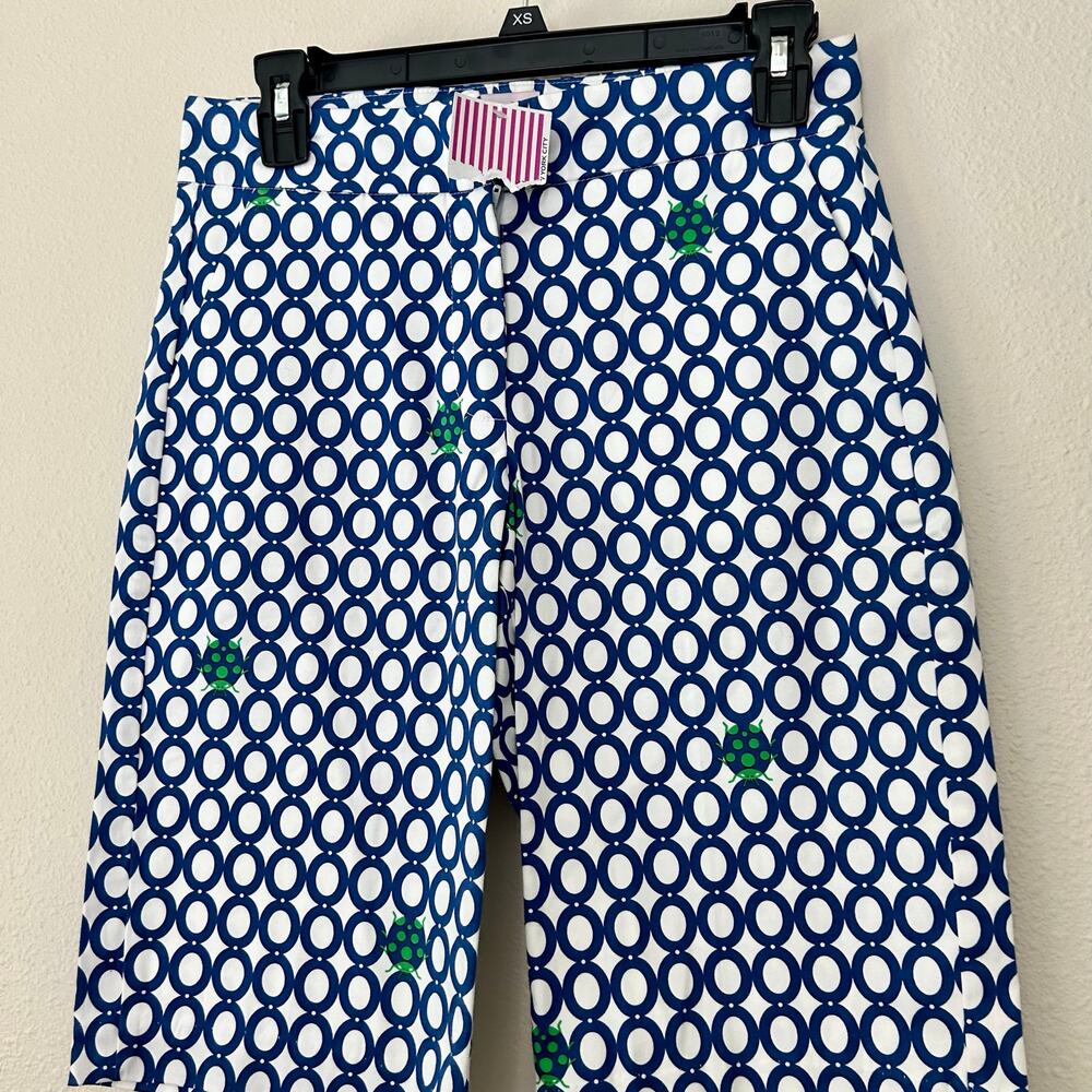 New Melly M Melissa Madden Ladybug Bermuda Chino Shorts maximalism golf Size 4 - Picture 4 of 10